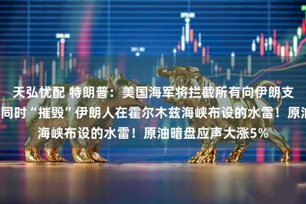 天弘忧配 特朗普：美国海军将拦截所有向伊朗支付通行费的船只，同时“摧毁”伊朗人在霍尔木兹海峡布设的水雷！原油暗盘应声大涨5%